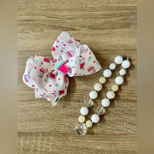JoJo Siwa Hair Bow Accessory and chunky bubble necklace